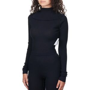 MM6 Maison Margiela Reverse Seam Inside Out Black Fitted Sweater XS